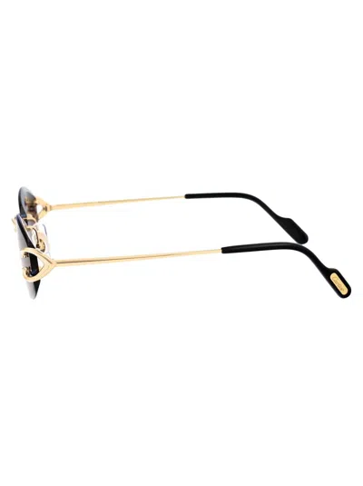 Shop Cartier Sunglasses In 002 Gold Gold Blue