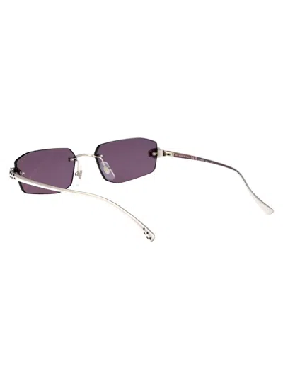 Shop Cartier Sunglasses In 004 Silver Silver Violet