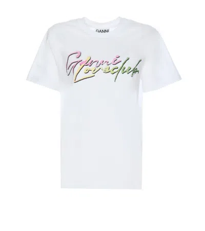 Shop Ganni T-shirts And Polos In White