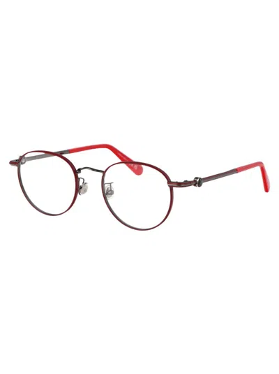 Moncler Ml5204 Glasses In 066 Bordeaux Lucido