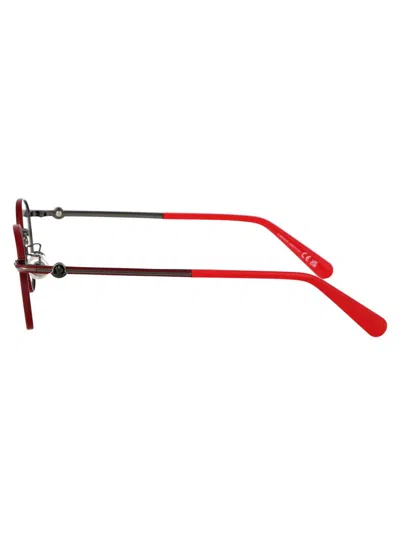 Moncler Ml5204 Glasses In 066 Bordeaux Lucido