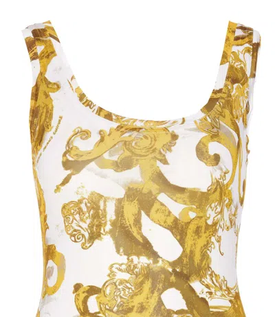 Shop Versace Jeans Couture Dresses In Golden