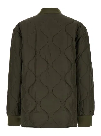 Shop Apc 'camila' Military Green Jacket With Snap Buttons In Quilted Fabric Woman