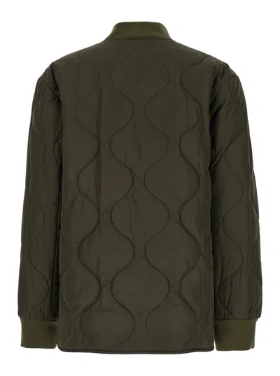 Apc A.p.c. Camila' Jacket With Press Buttons In Military Green Quilted Fabric In Green