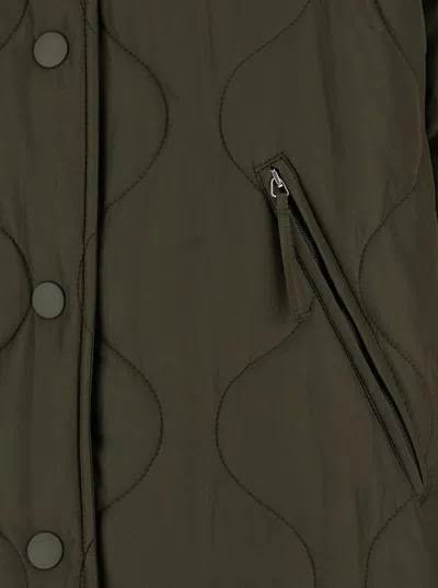Apc A.p.c. Camila' Jacket With Press Buttons In Military Green Quilted Fabric In Green