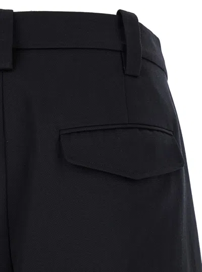Shop Apc 'renato' Black Pants With Pences In Cotton And Linen Man