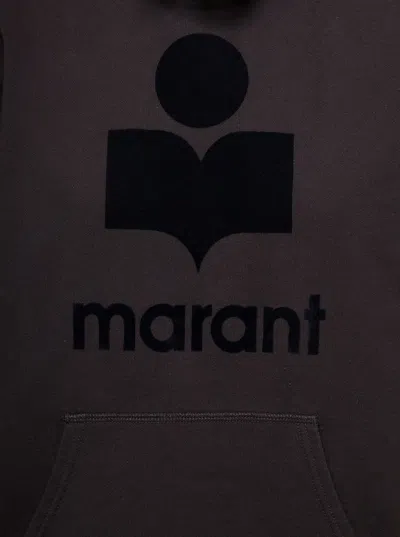 Shop Isabel Marant Étoile Black Hoodie With Tonal Logo Print In Cotton Blend Woman