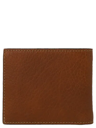 Shop Brunello Cucinelli Embossed Logo Wallet In Brown