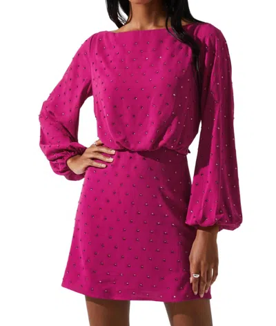 Shop Astr Edita Dress In Fuschia In Pink
