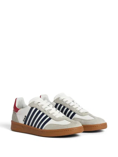 Shop Dsquared2 Boxer Panelled Sneakers In Bianco+blu+rosso