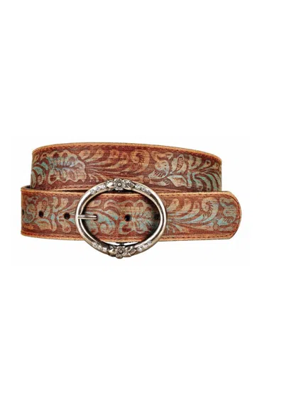 Most Wanted Ring Buckle Distressed Leather Belt In Brown In Brown