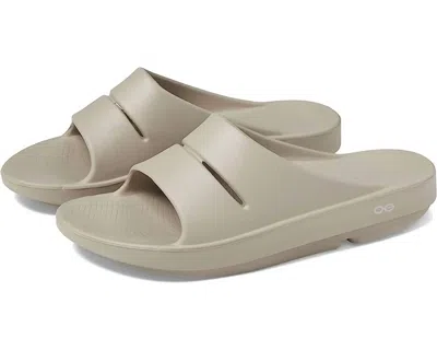 Shop Oofos Unisex Ooriginal Slide Sandal In Nomad In Beige