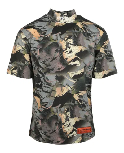 Shop Heron Preston Ctnmb Camouflage Mock-neck T-shirt In Grey