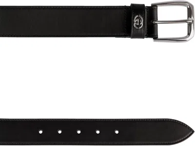 Shop Gucci Leather Belt In Black