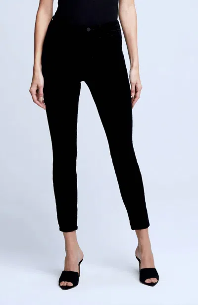 Shop L Agence Katrina Velvet Jean In Noir In Black