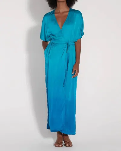 Shop Raquel Allegra Diane Dress In Aqua Dip Dye In Multi