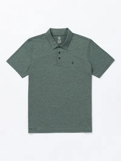 Shop Volcom Hazard Pro Polo Short Sleeve Shirt - Fir Green