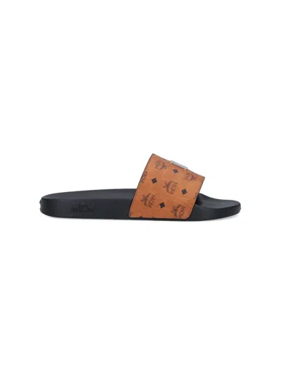Shop Mcm Sandals In Brown