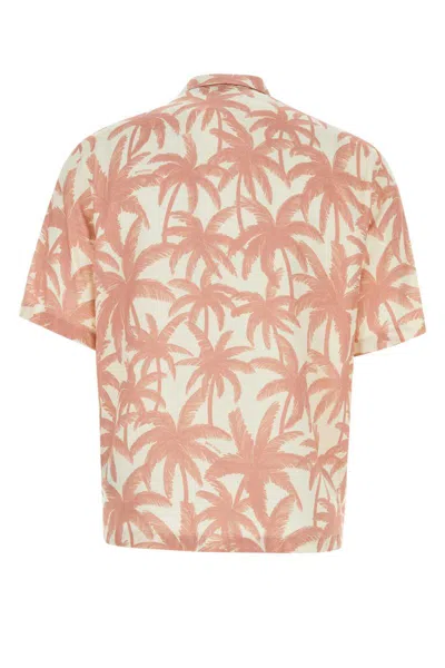 Shop Palm Angels Shirts In Pink
