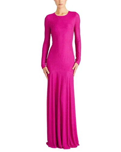Shop ml Monique Lhuillier Diana Mesh Maxi Dress In Pink