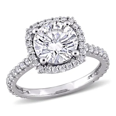 Mimi & Max 2 1/2ct Dew Created Moissanite Halo Engagement Ring In 10k White Gold In White