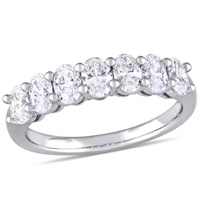 Mimi & Max 1 1/3ct Tw Oval Cut Diamond Semi-eternity Ring In 14k White Gold In White