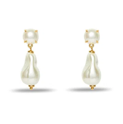 Shop Lele Sadoughi Jackie Pearl Drop Earrings In White