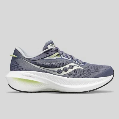 Shop Saucony Women's Triumph 21 Running Shoes In Iris/fern In Grey