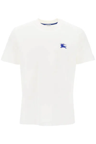 Shop Burberry "ekd Embroidered T-shirt In Bianco