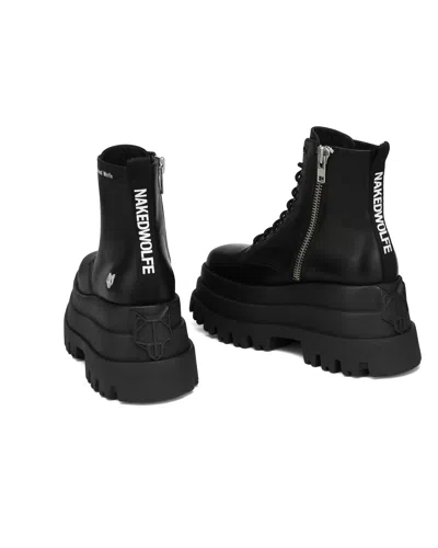 Naked Wolfe Sloane Lug Sole Bootie In Black Leather