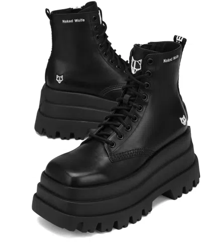 Naked Wolfe Sloane Lug Sole Bootie In Black Leather