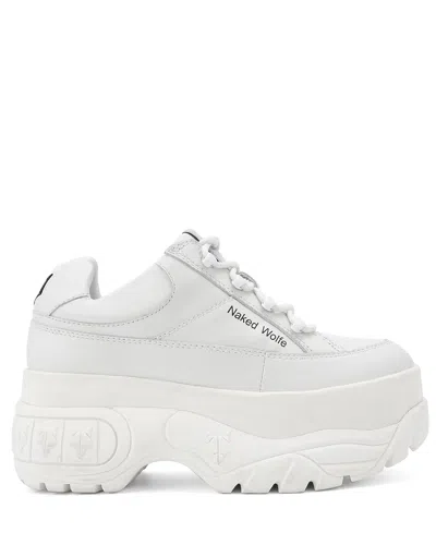 Naked Wolfe Sporty Chunky Platform Sneaker In White