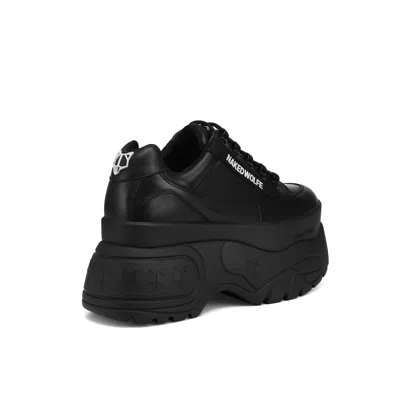 Naked Wolfe Black Sporty 70 Platform Leather Sneakers