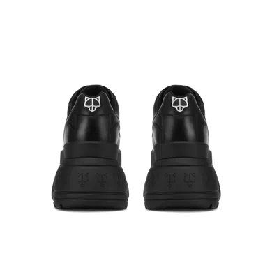 Naked Wolfe Black Sporty 70 Platform Leather Sneakers