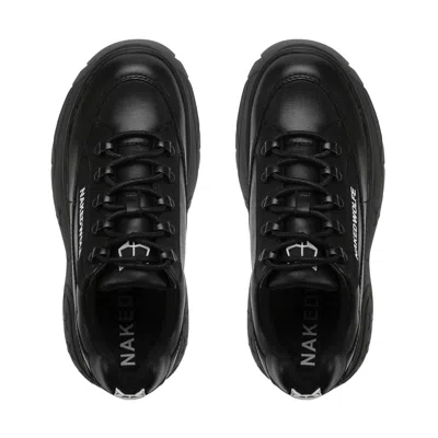 Naked Wolfe Black Sporty 70 Platform Leather Sneakers