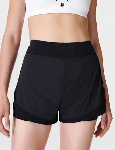 Sweaty Betty Womens Black Tempo Run High-rise Stretch-woven Shorts In Black