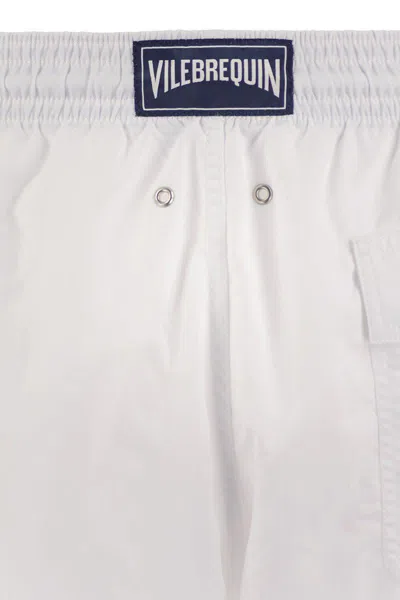 Vilebrequin Nylon Swim Shorts With Pockets And Flap In Neutral