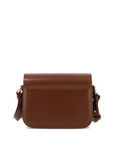 Shop Apc Women's Grace Small Leather Crossbody Bag In Brown For Ss24