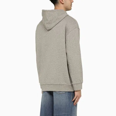 Shop Apc Men's Grey Cotton T-shirt Sweatshirt With Adjustable Hood And Printed Logo