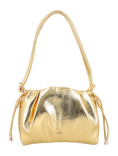 Shop Apc Ninon Mini Shoulder Handbag In Gold For Women
