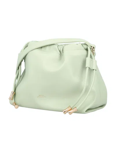 Shop Apc Ninon Mini Almond Green Handbag In Tan