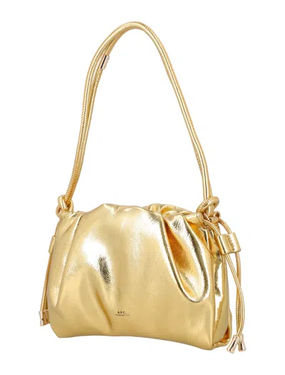 Shop Apc Ninon Mini Shoulder Handbag In Gold For Women