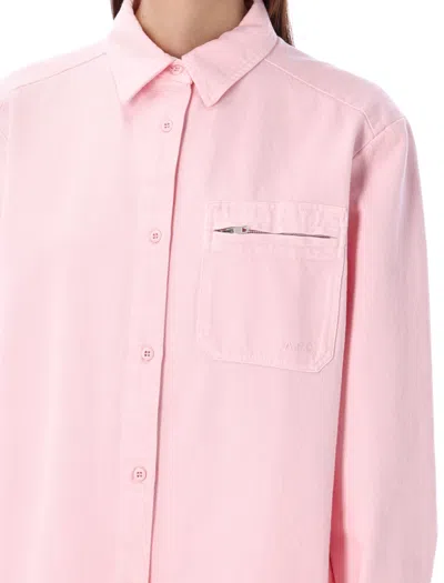 Shop Apc Pale Pink Denim Shirt For Women In Pale_pink