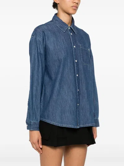Shop Apc Vintage Stonewashed Indigo Denim Shirt For Women In Blue