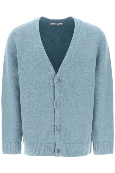 Shop Acne Studios Melange-wool Cardigan In Light Blue