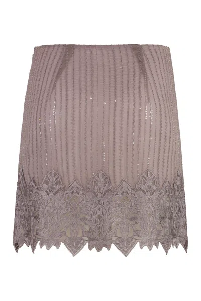 Shop Acne Studios Elegant Turtledove Sequined Mini-skirt For Women In Beige