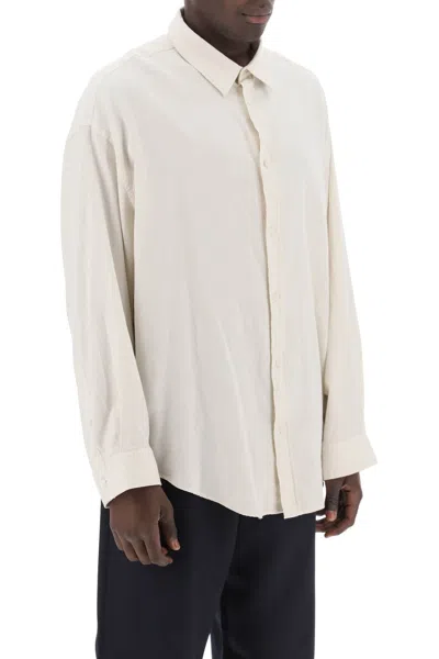 Shop Acne Studios Men's Oversized Cotton Shirt In Neutral For Ss24 In Grey