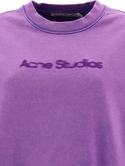 Shop Acne Studios Purple Blurred Logo Sweatshirt For Women