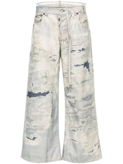 Shop Acne Studios Women's Light Blue Low-waist Flared Denim Jeans In Clear Blue