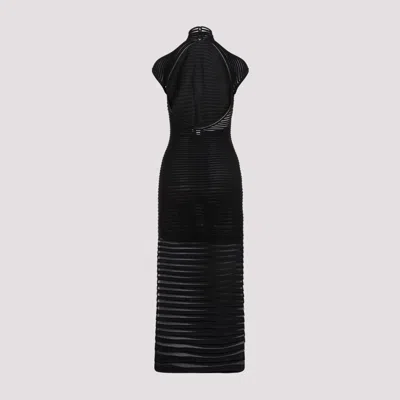 Shop Alaïa Elegant Black Viscose Long Dress For Women